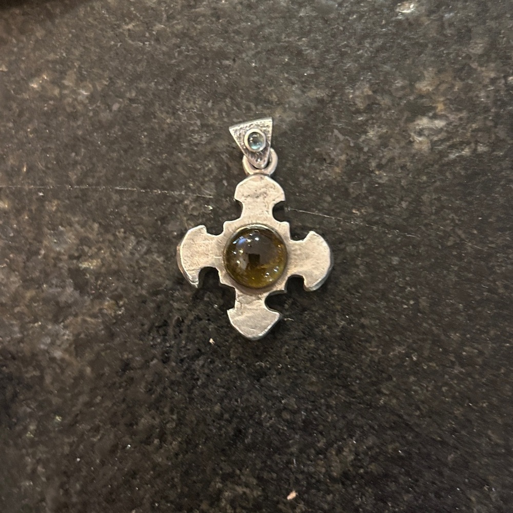 Brevard sterling silver with topaz and citrine stone on bail.